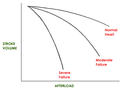 Stroke volume to afterload graph